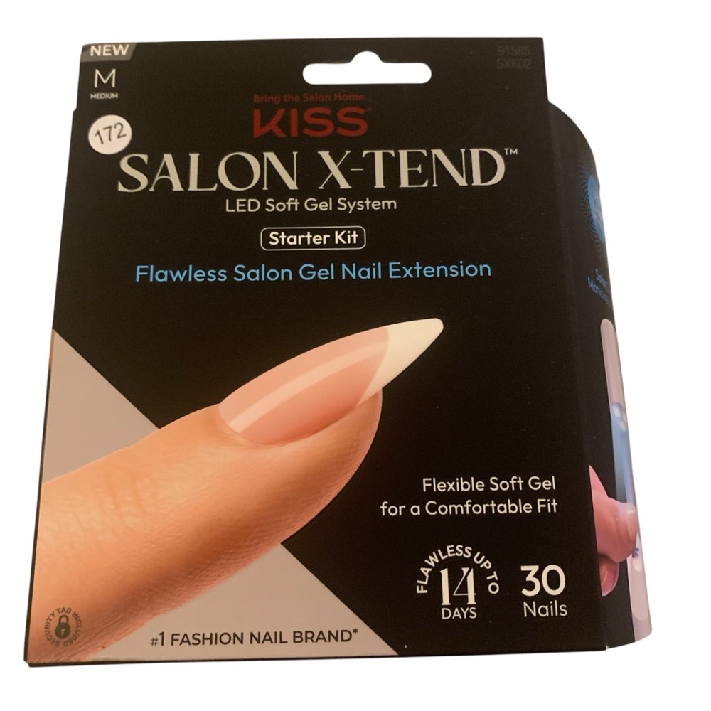 Kiss Salon X-Tend LED Lamp Soft Gel System Medium Pure Sculpted French Nails